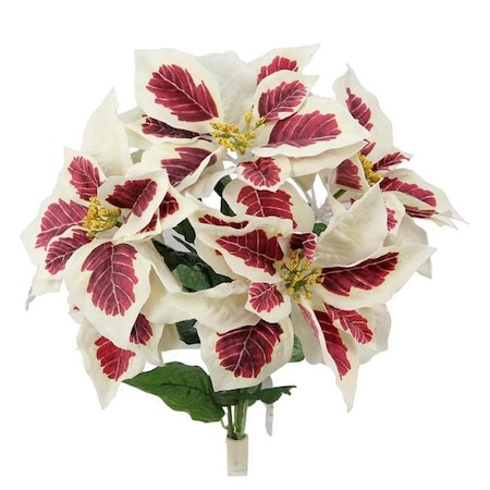 Adlmired By Nature Admired by Nature GPB6858-PEPPERMINT 5 Stems Artificial Poinsettia Christmas Bush; Peppermint GPB6858-PEPPERMINT